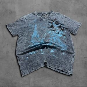 Y2K Relaxed Acid Wash Helix Grunge Streetwear Tee Shirt